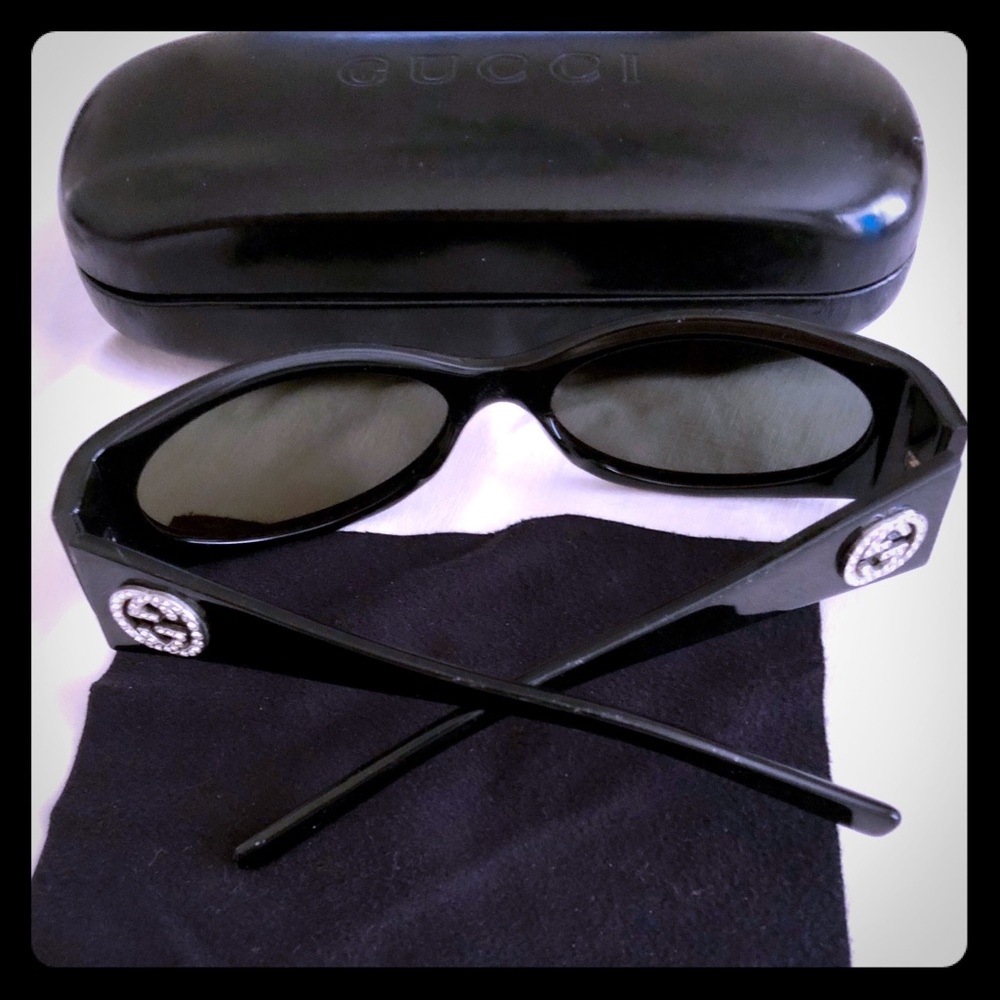 Authentic Gucci Black Rhinestone Sunglasses